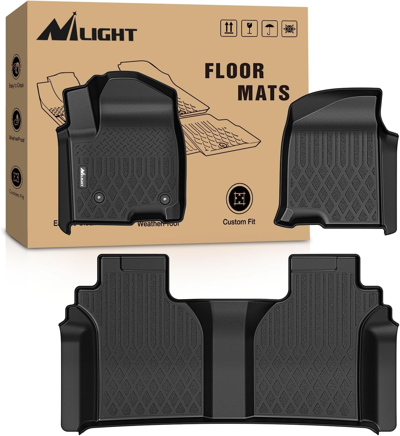 Car Floor Mat Rubber - Chevy Silverado GMC Sierra 1500 2019-2026,
