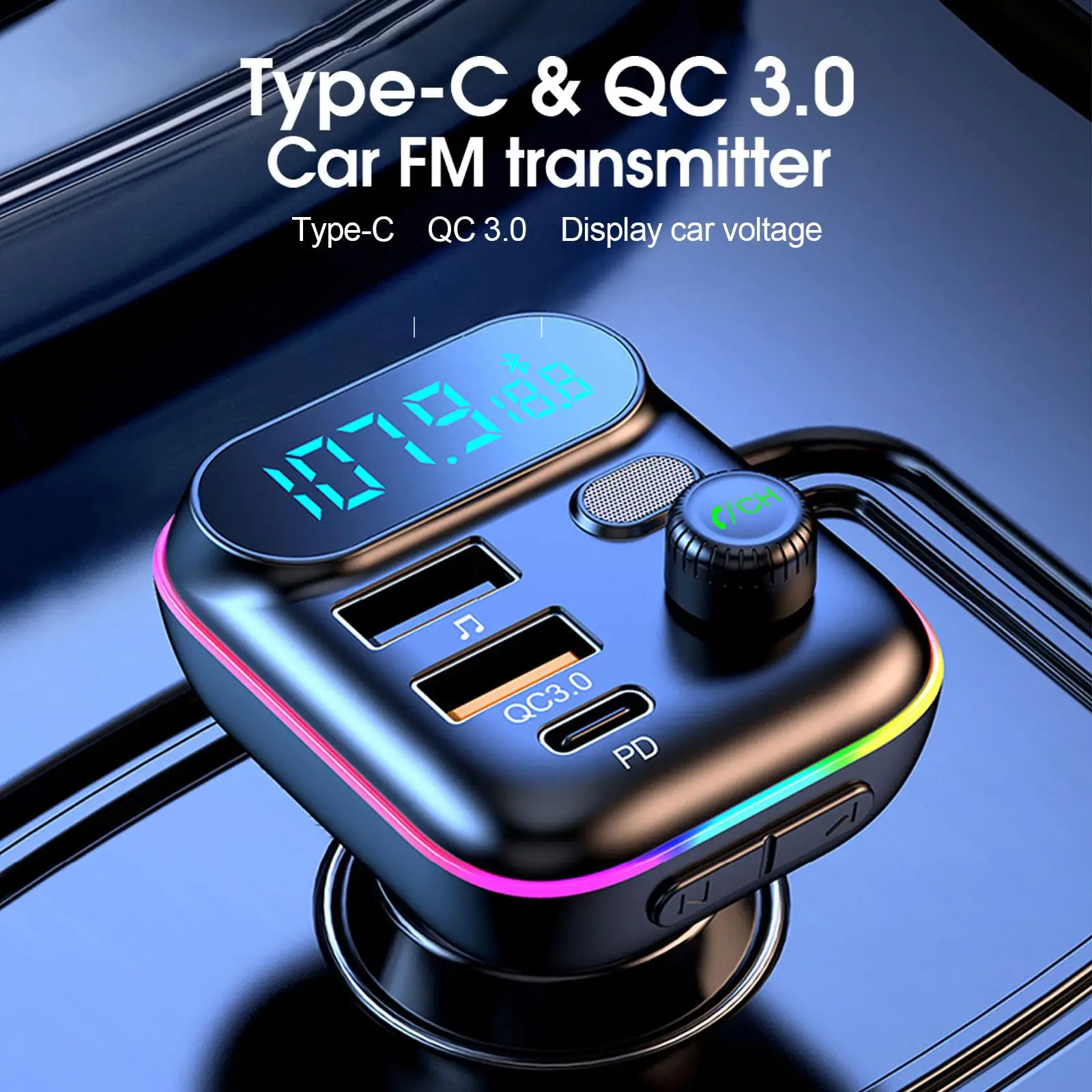 Fm Transmitter - Araba PD 18W QC3.0 Hızlı Şarj