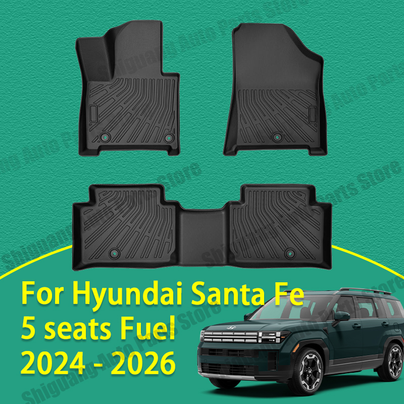 Car Floor Mat Rubber - Hyundai Santa Fe 5 Koltuklu Yakıtlı
