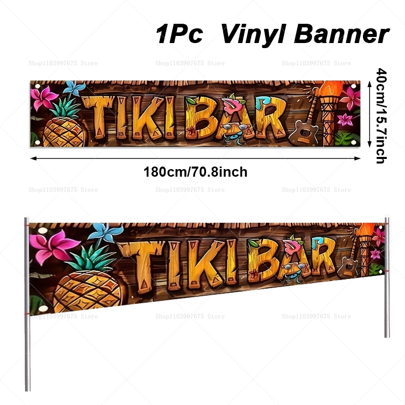 Tiki Bar Banner Tropikal Hawai - Car Accessories Nearby incelemesi ve fiyatı
